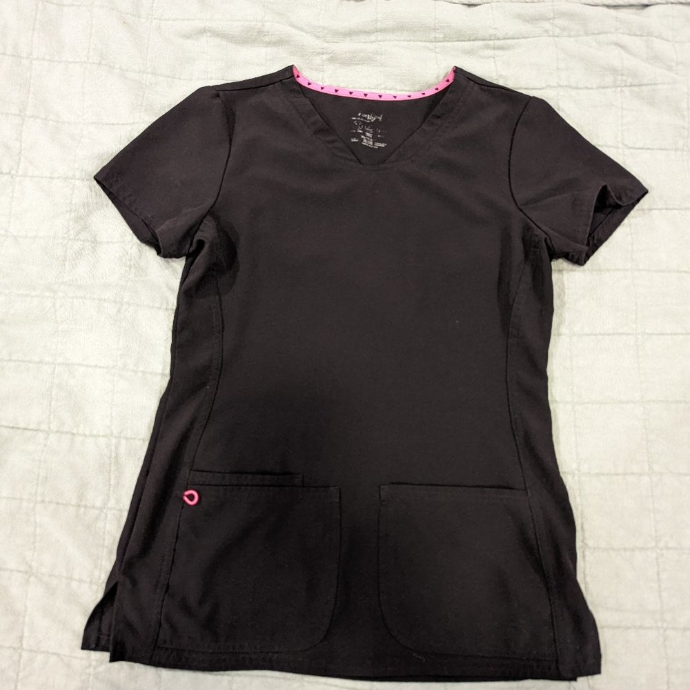 Heartsoul Scrub Top Black XS